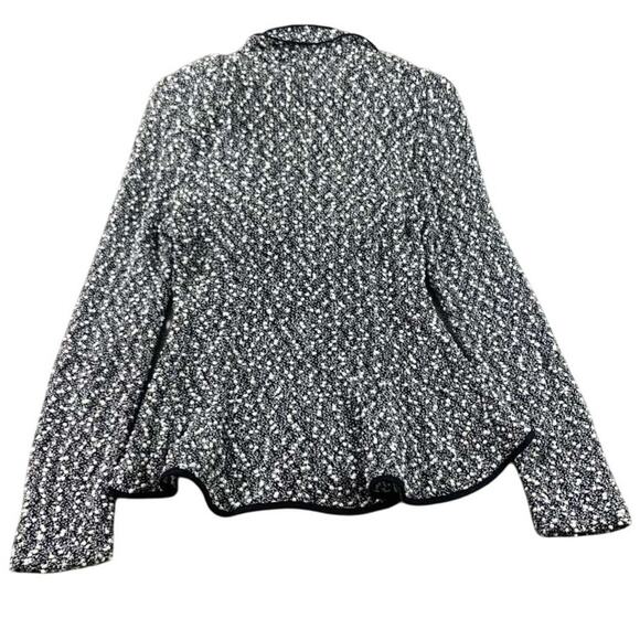 Saint Gil Paris Ruffle Knit Sweater Cardigan M Black White Designer Artsy Ruffle - Picture 2 of 7